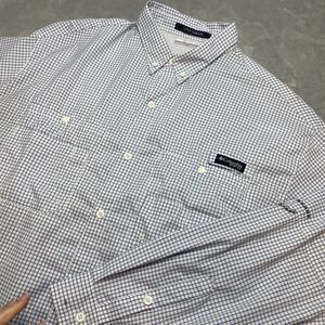 Columbia PFG Super Tamiami Shirt Mens 2XL Blue Check Button Down Tab Sleeve Vent